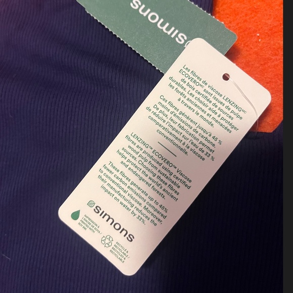 Eco-friendly purple ribbed stretchy criss-cross cropped halter camisole NWT - Picture 7 of 11